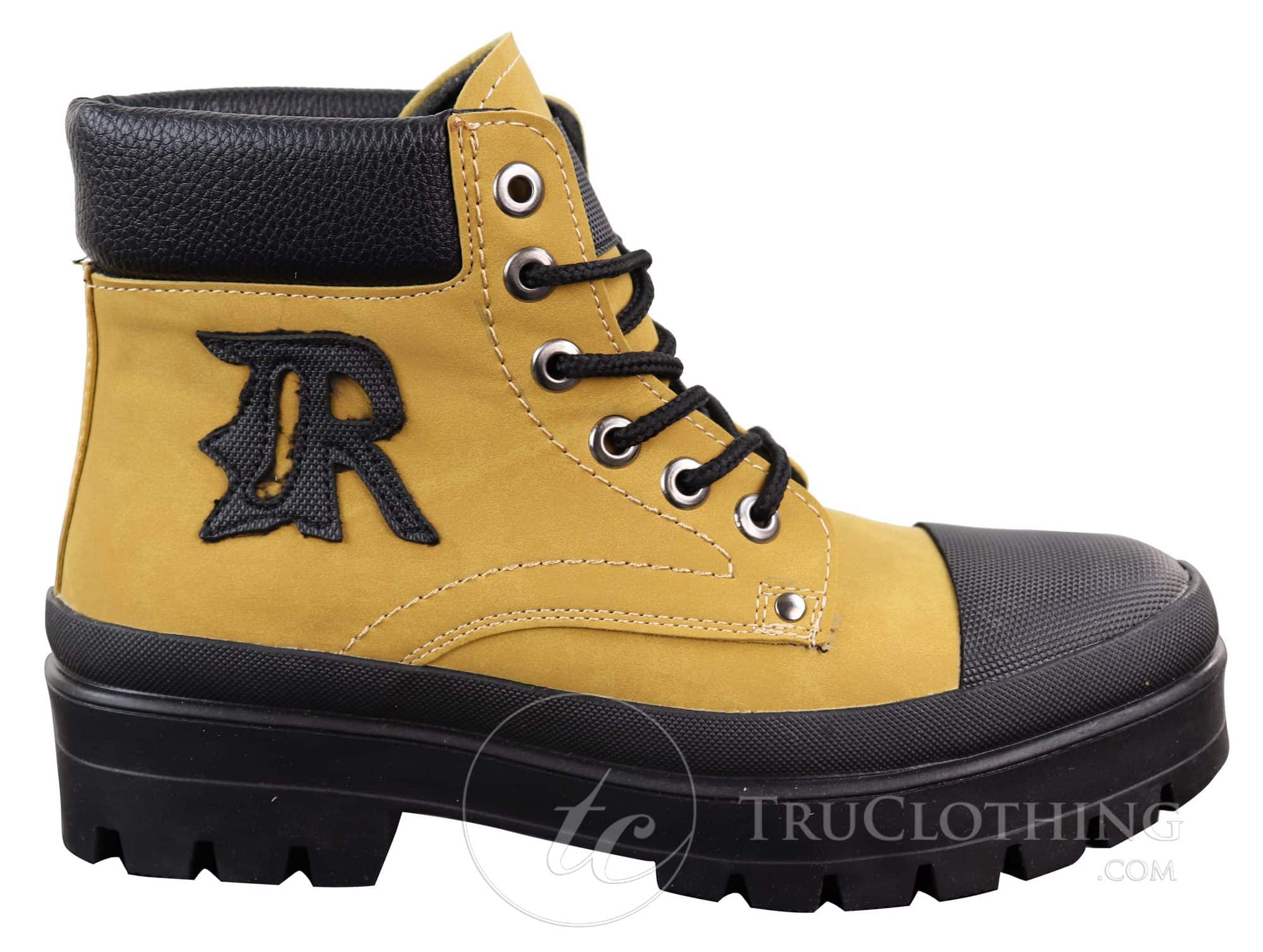 Botas de cano curto masculinas em couro PU