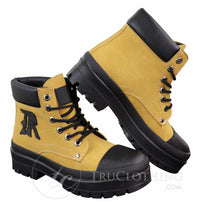 Botas de cano curto masculinas em couro PU