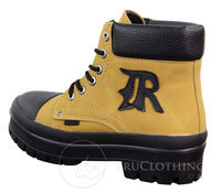 Botas de cano curto masculinas em couro PU