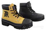 Botas de cano curto masculinas em couro PU