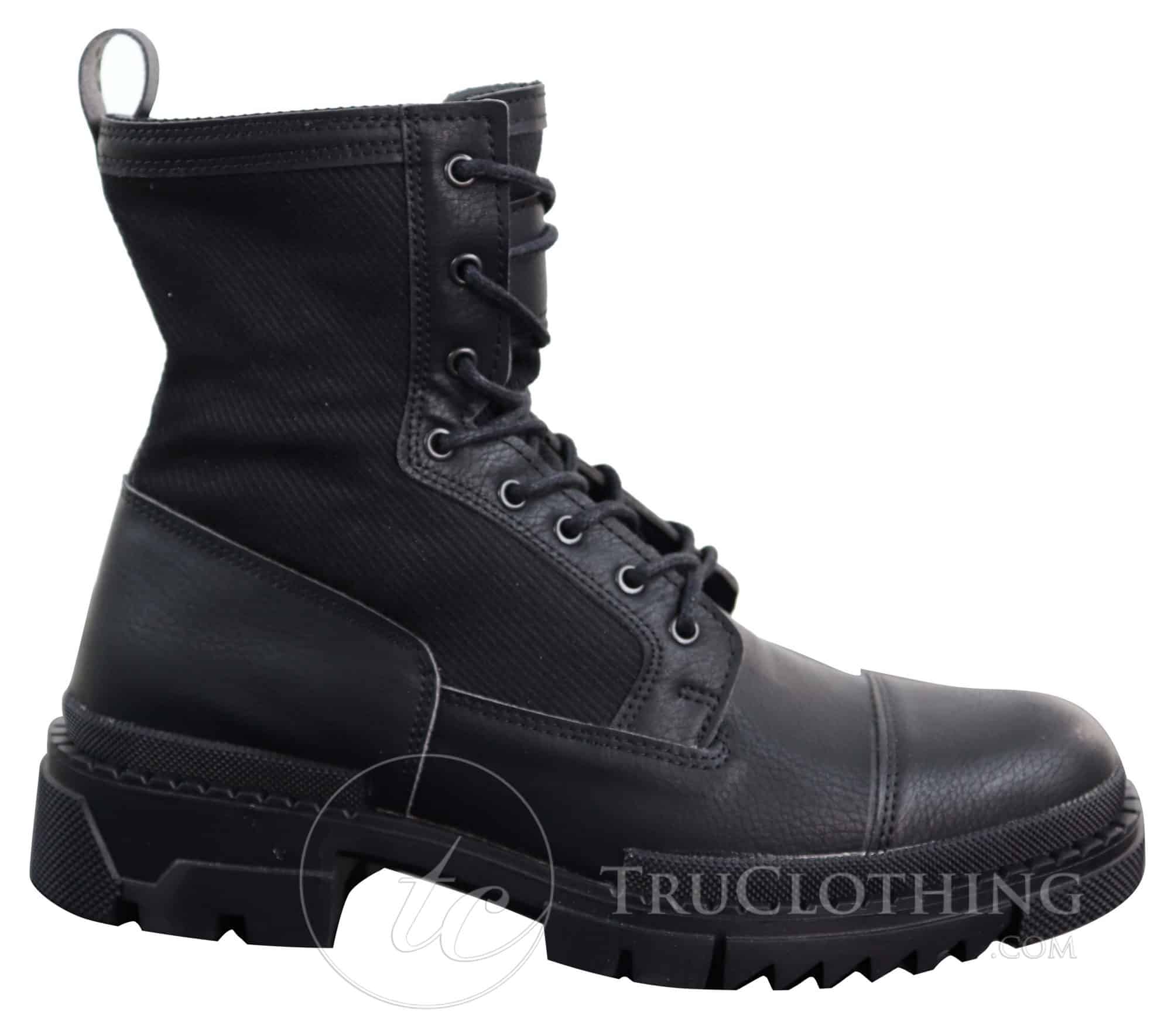 Botas de cano curto masculinas em couro PU