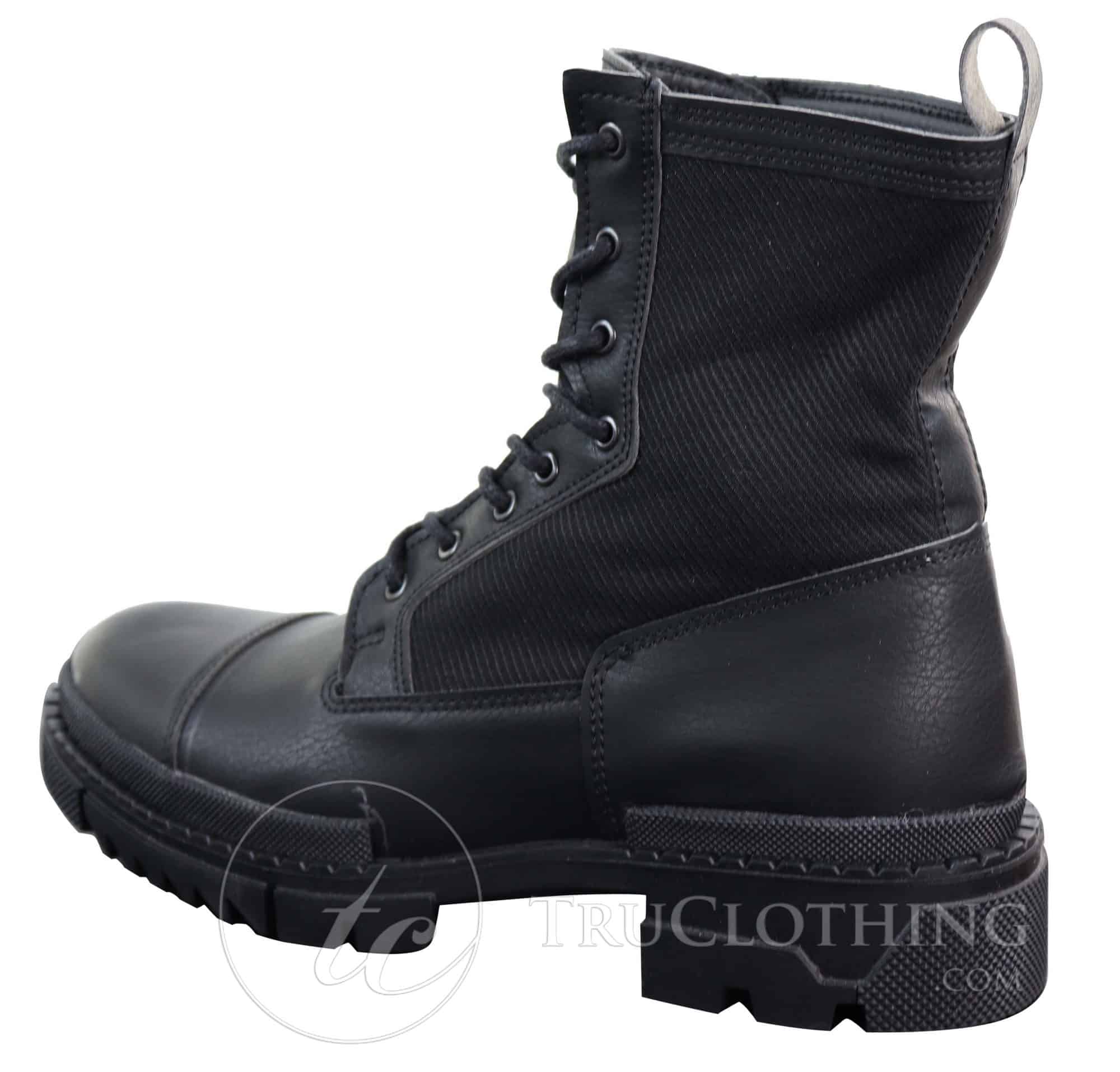 Botas de cano curto masculinas em couro PU