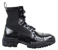 Botas de cano curto masculinas em couro PU