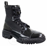 Botas de cano curto masculinas em couro PU