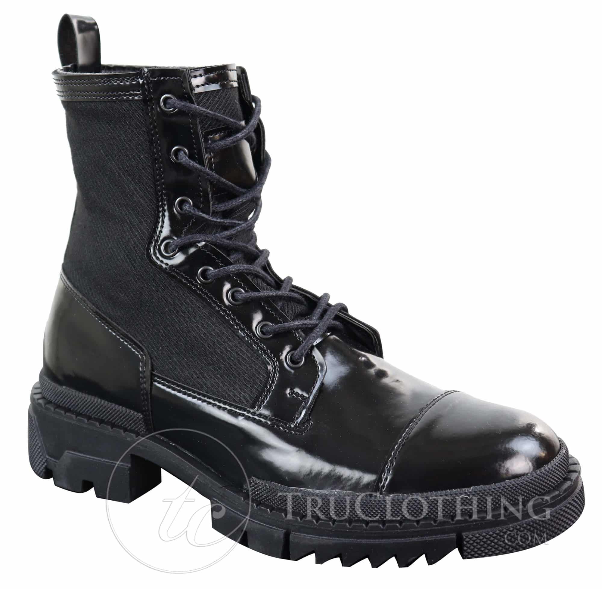 Botas de cano curto masculinas em couro PU