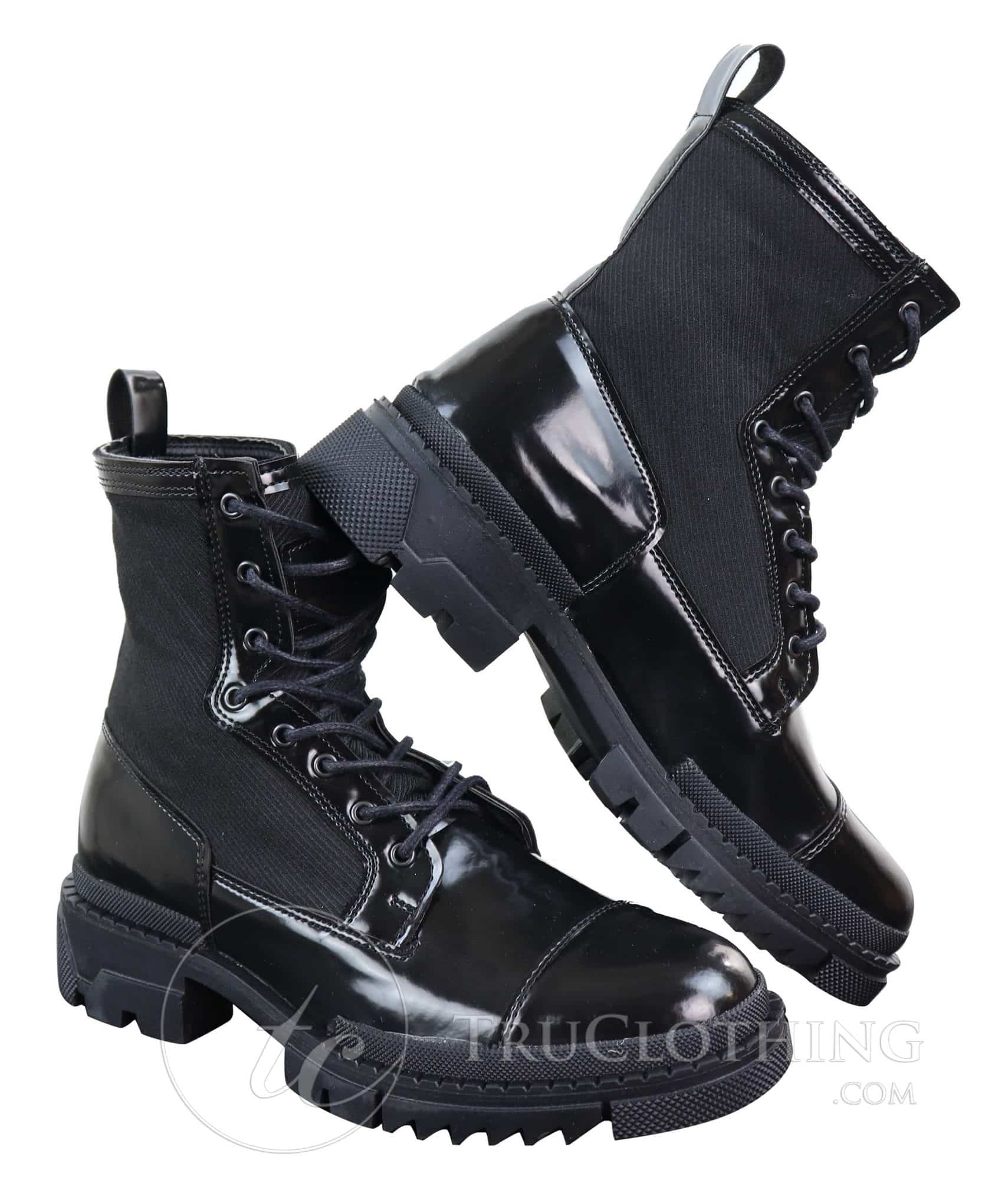 Botas de cano curto masculinas em couro PU