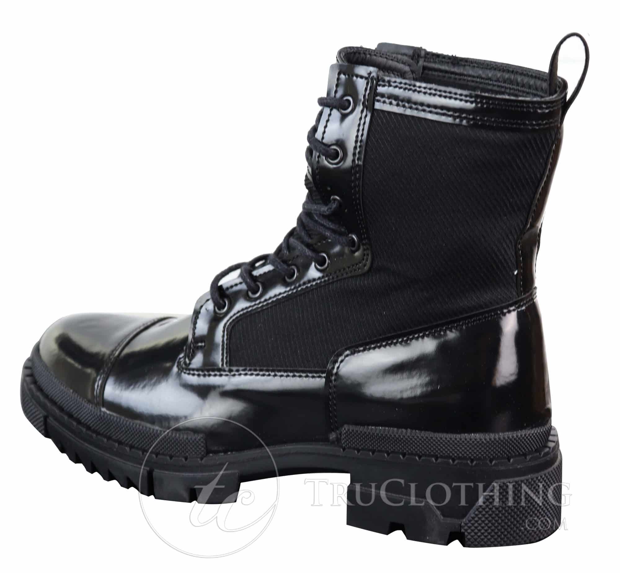 Botas de cano curto masculinas em couro PU