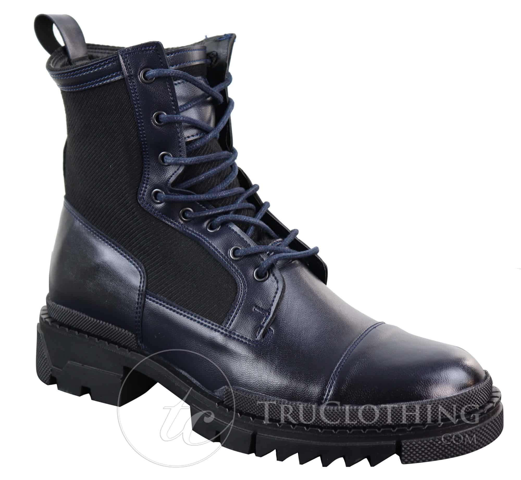 Botas de cano curto masculinas em couro PU