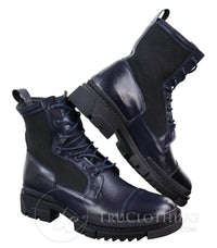 Botas de cano curto masculinas em couro PU