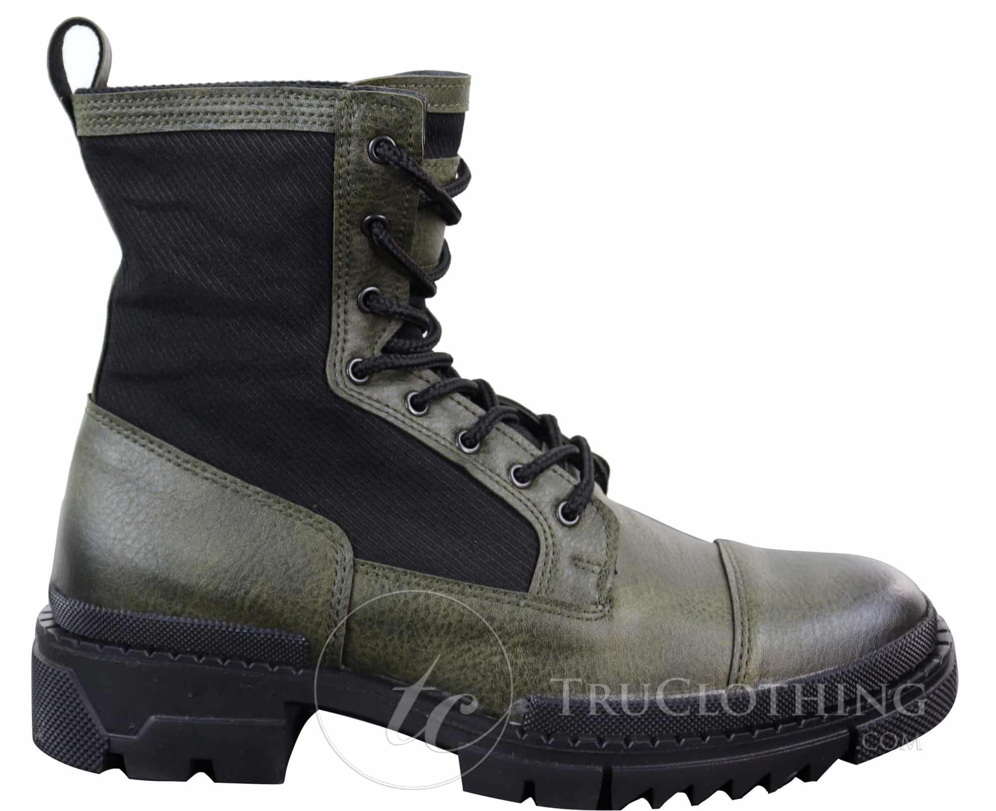 Botas de cano curto masculinas em couro PU