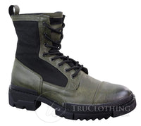 Botas de cano curto masculinas em couro PU
