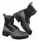 Botas de cano curto masculinas em couro PU