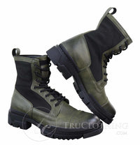 Botas de cano curto masculinas em couro PU