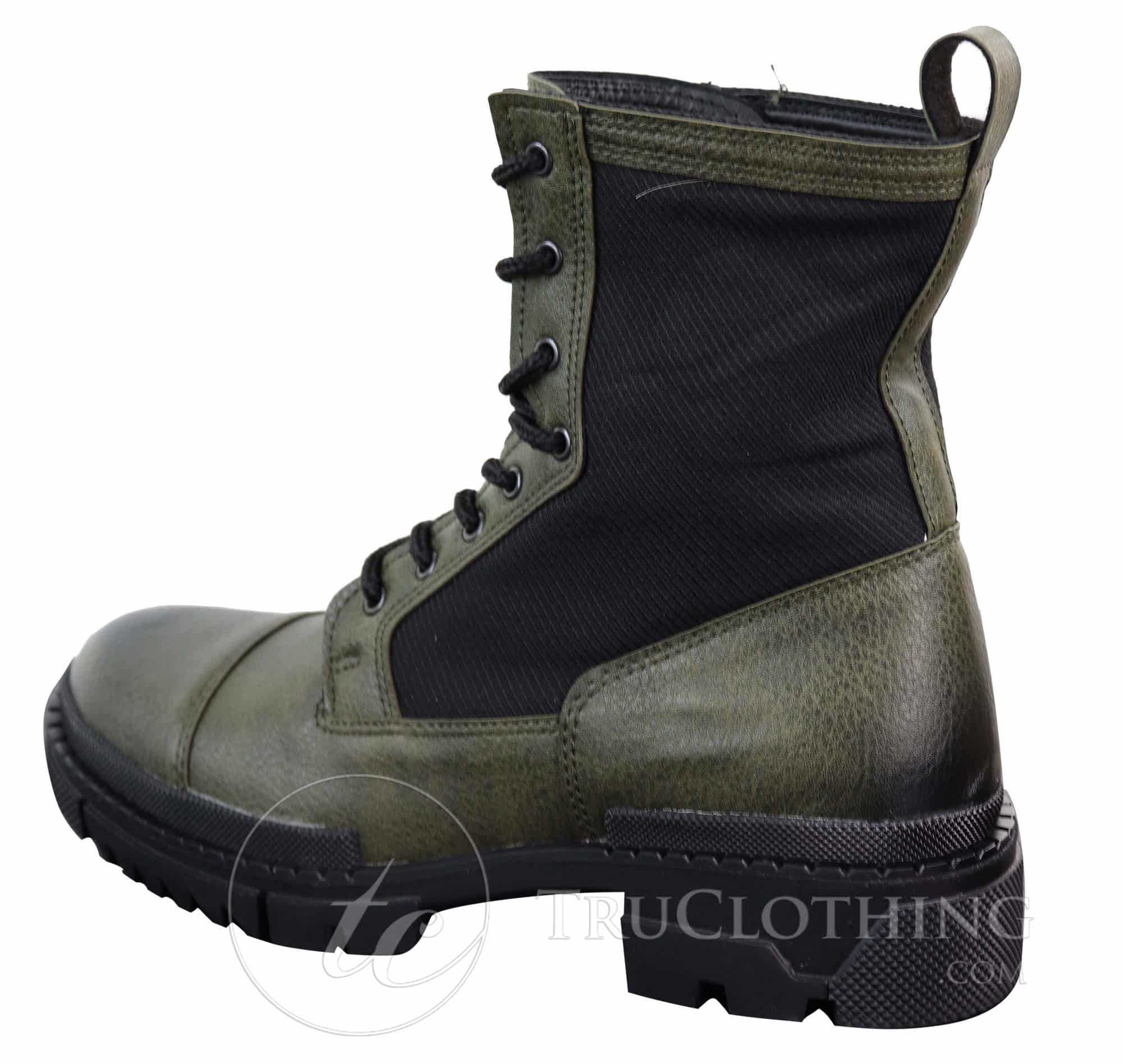Botas de cano curto masculinas em couro PU