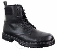 Botas de cano curto com zíper em couro PU para homem
