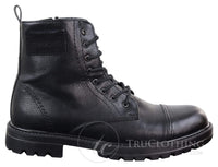 Botas de cano curto com zíper em couro PU para homem