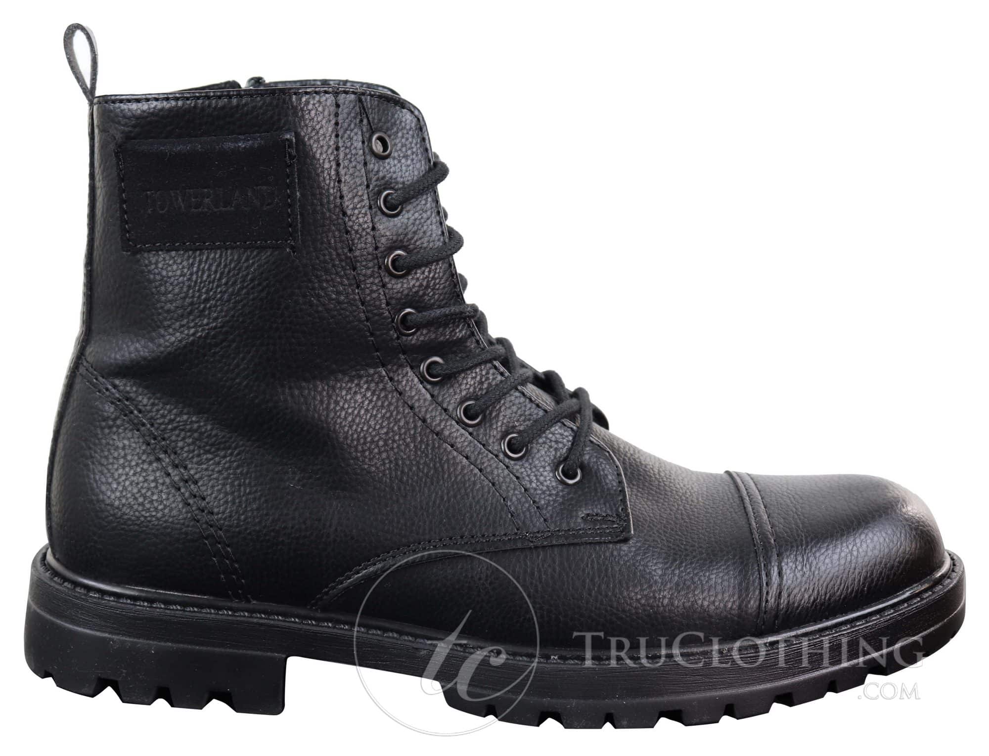 Botas de cano curto com zíper em couro PU para homem