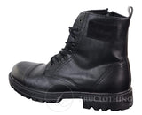 Botas de cano curto com zíper em couro PU para homem