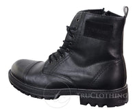 Botas de cano curto com zíper em couro PU para homem
