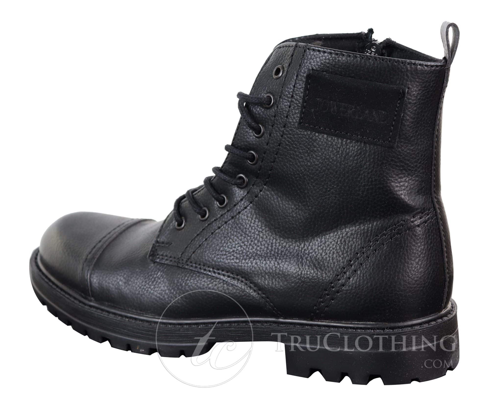 Botas de cano curto com zíper em couro PU para homem