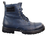 Botas de cano curto com zíper em couro PU para homem