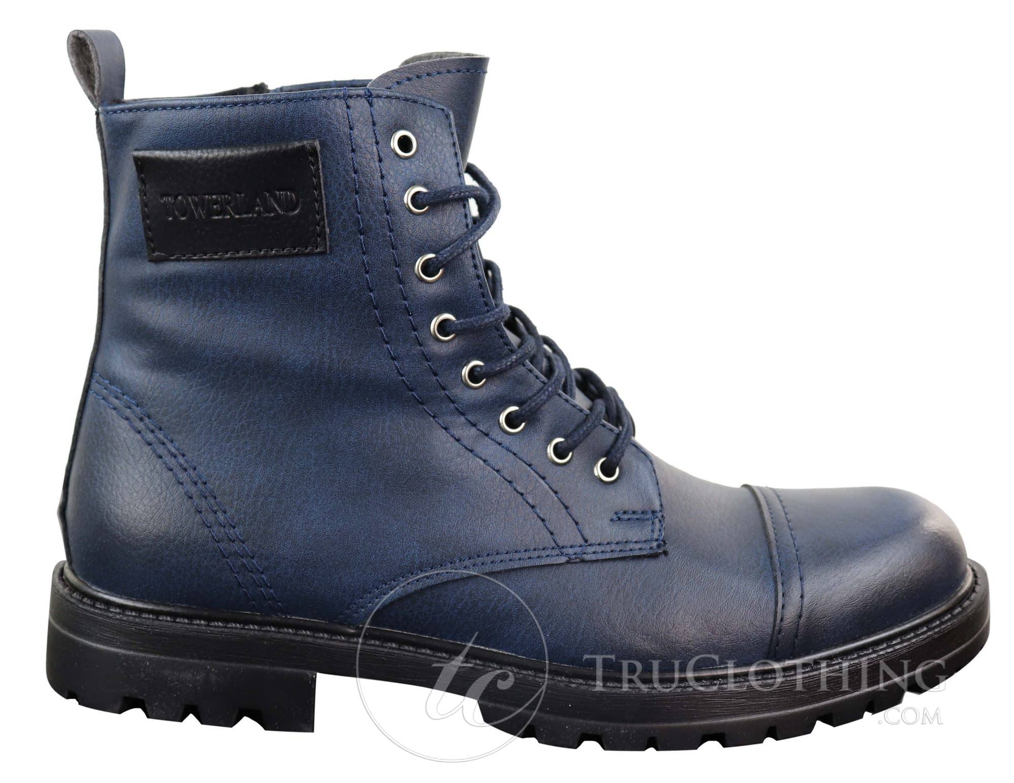 Botas de cano curto com zíper em couro PU para homem