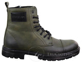 Botas de cano curto com zíper em couro PU para homem