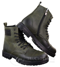 Botas de cano curto com zíper em couro PU para homem