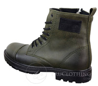 Botas de cano curto com zíper em couro PU para homem