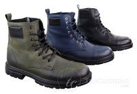 Botas de cano curto com zíper em couro PU para homem
