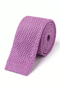 Gravata masculina roxa de poliéster tricotado