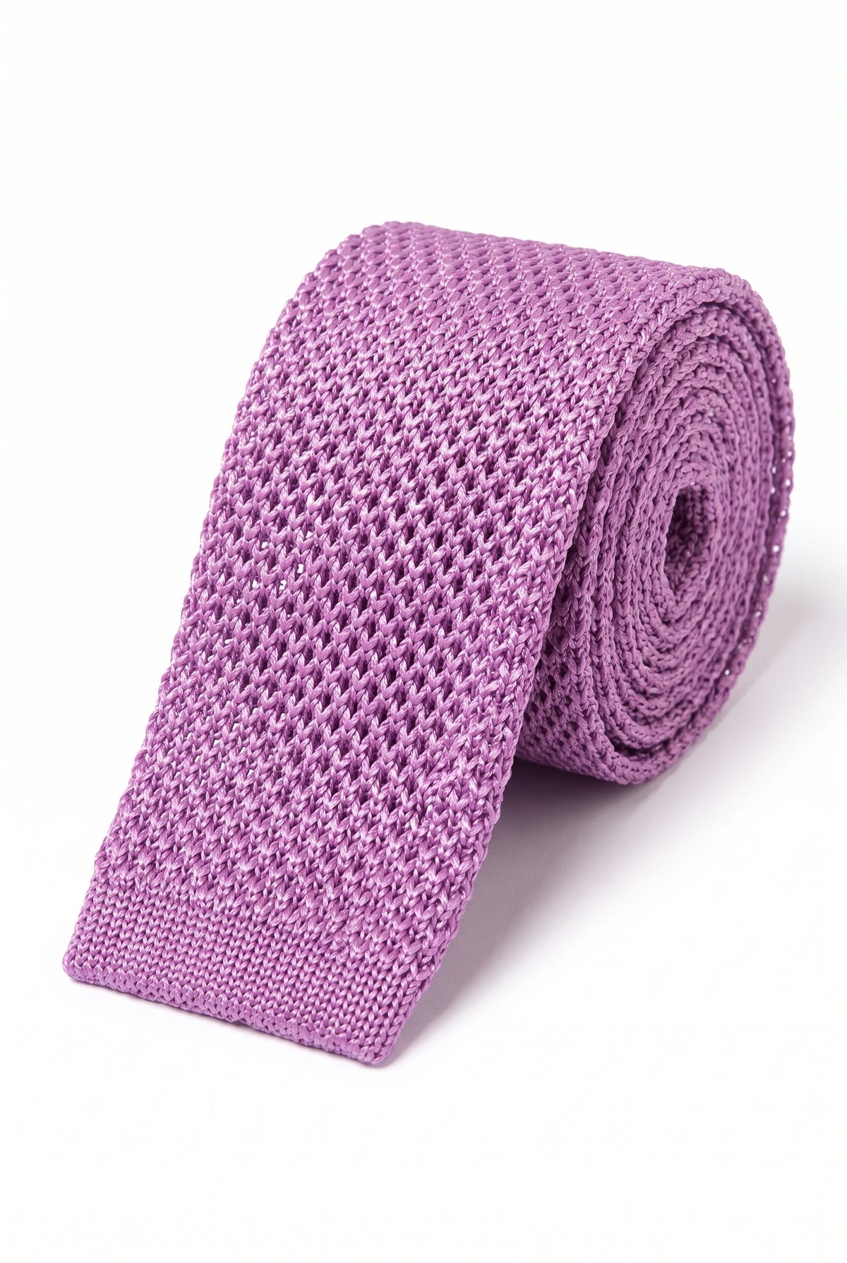 Gravata masculina roxa de poliéster tricotado