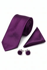 Conjunto de gravata roxa masculina