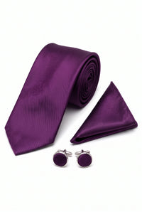 Conjunto de gravata roxa masculina