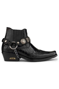 Botas de cowboy masculinas em couro legítimo com salto cubano