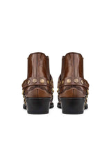 Botas de cowboy masculinas em couro legítimo com salto cubano