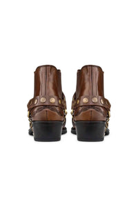 Botas de cowboy masculinas em couro legítimo com salto cubano