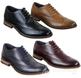 Sapatos masculinos Gatsby Brouge de couro legítimo com cadarço, estilo retrô vintage, elegantes e sofisticados.