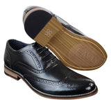 Sapatos masculinos Gatsby Brouge de couro legítimo com cadarço, estilo retrô vintage, elegantes e sofisticados.