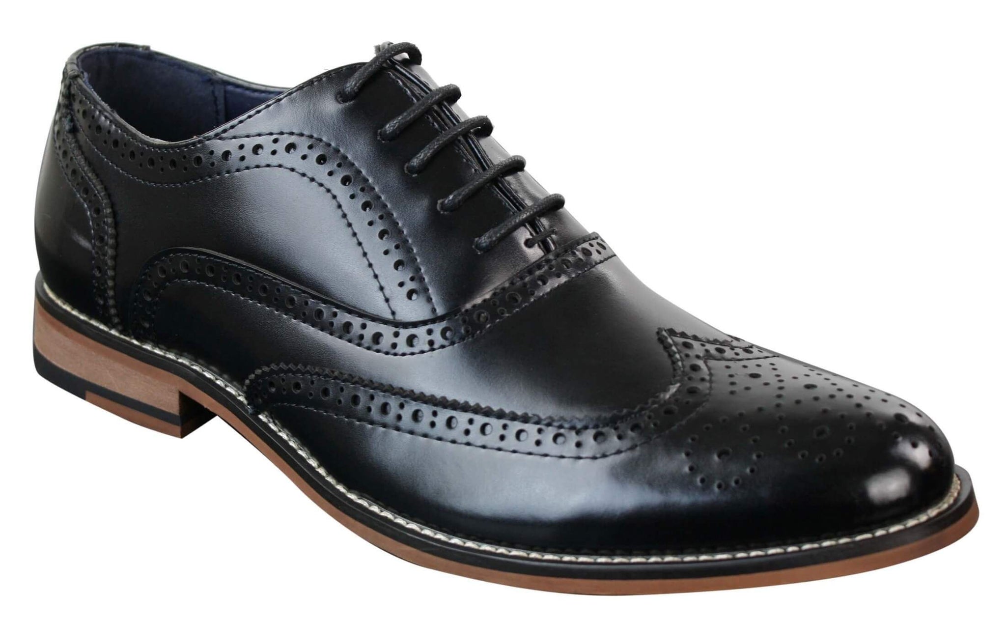 Sapatos masculinos Gatsby Brouge de couro legítimo com cadarço, estilo retrô vintage, elegantes e sofisticados.