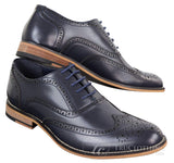 Sapatos masculinos Gatsby Brouge de couro legítimo com cadarço, estilo retrô vintage, elegantes e sofisticados.