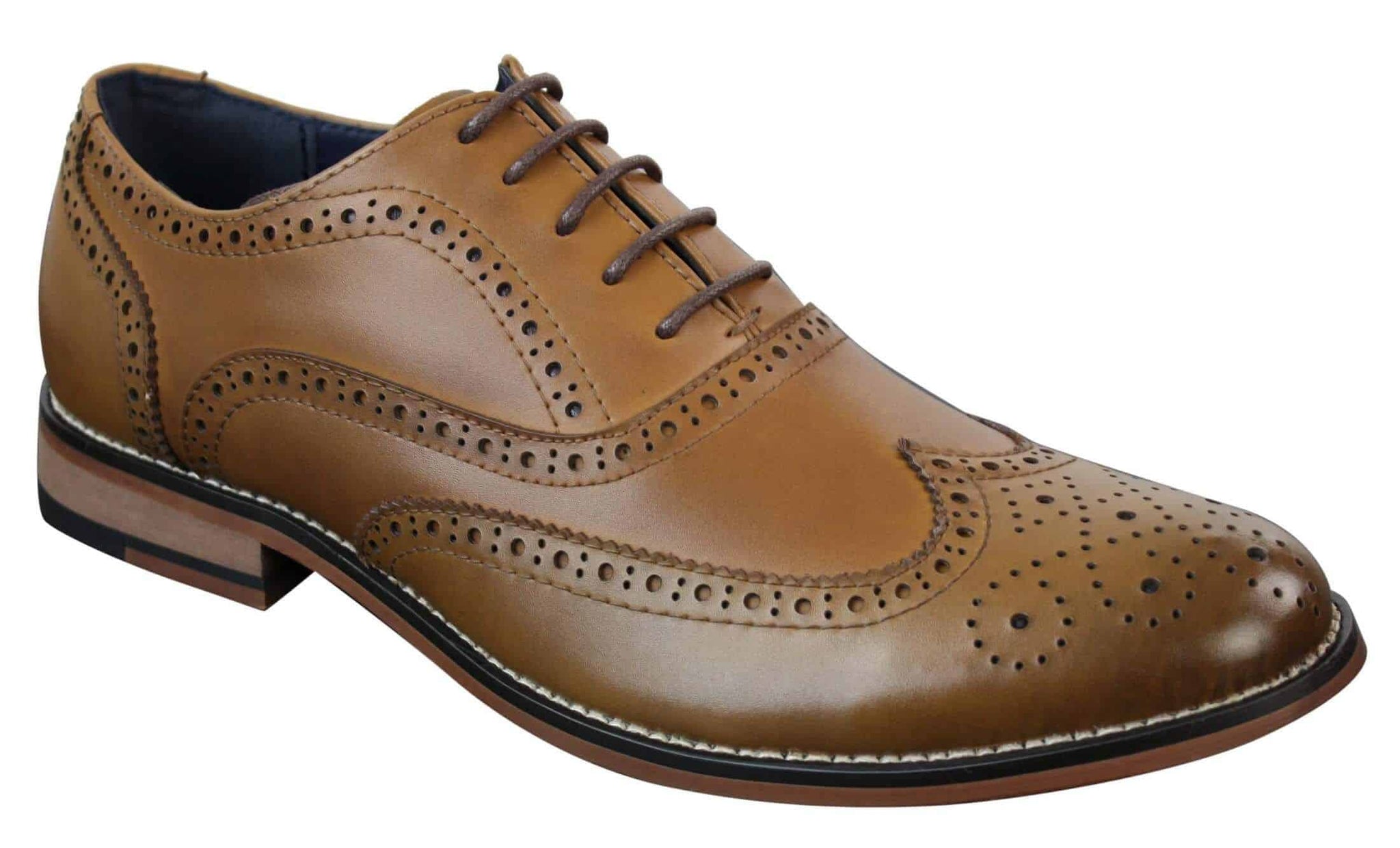 Sapatos masculinos Gatsby Brouge de couro legítimo com cadarço, estilo retrô vintage, elegantes e sofisticados.