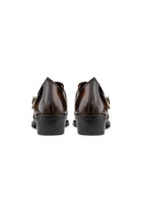Sapatos de montaria masculinos em couro legítimo com fivela.