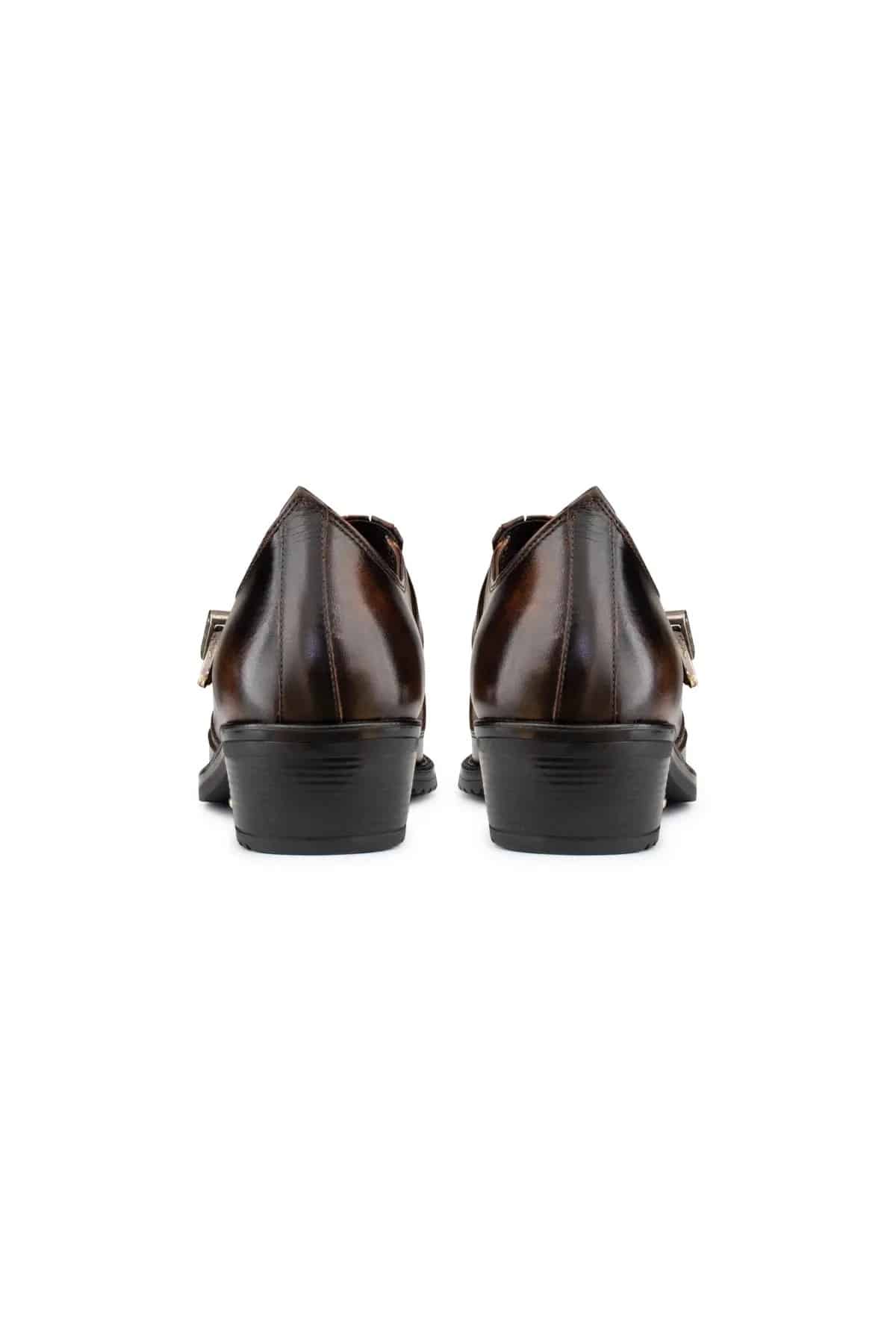 Sapatos de montaria masculinos em couro legítimo com fivela.