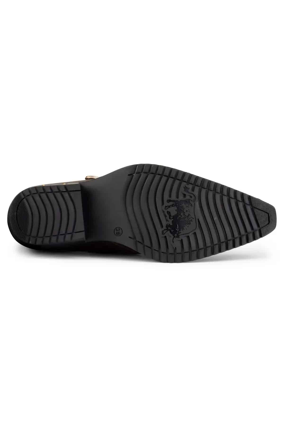 Sapatos de montaria masculinos em couro legítimo com fivela.