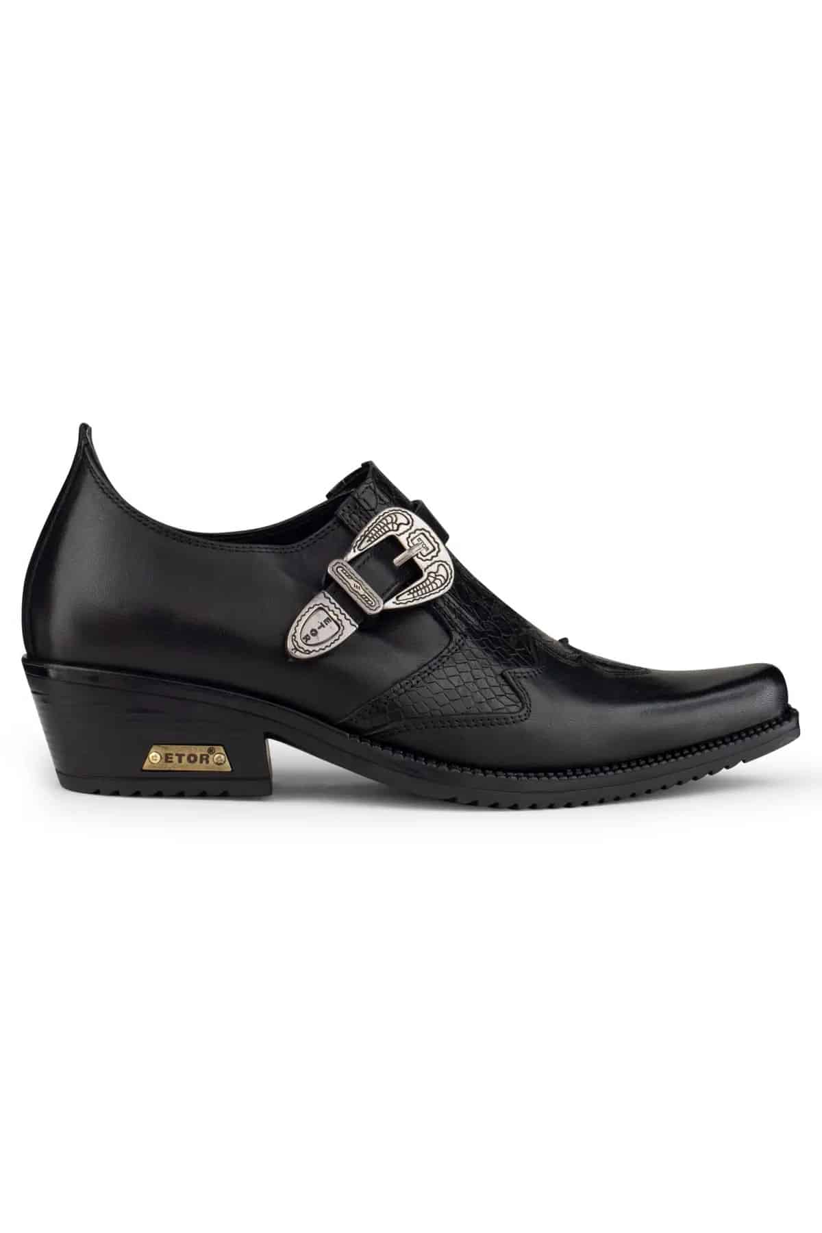 Sapatos de montaria masculinos em couro legítimo com fivela.