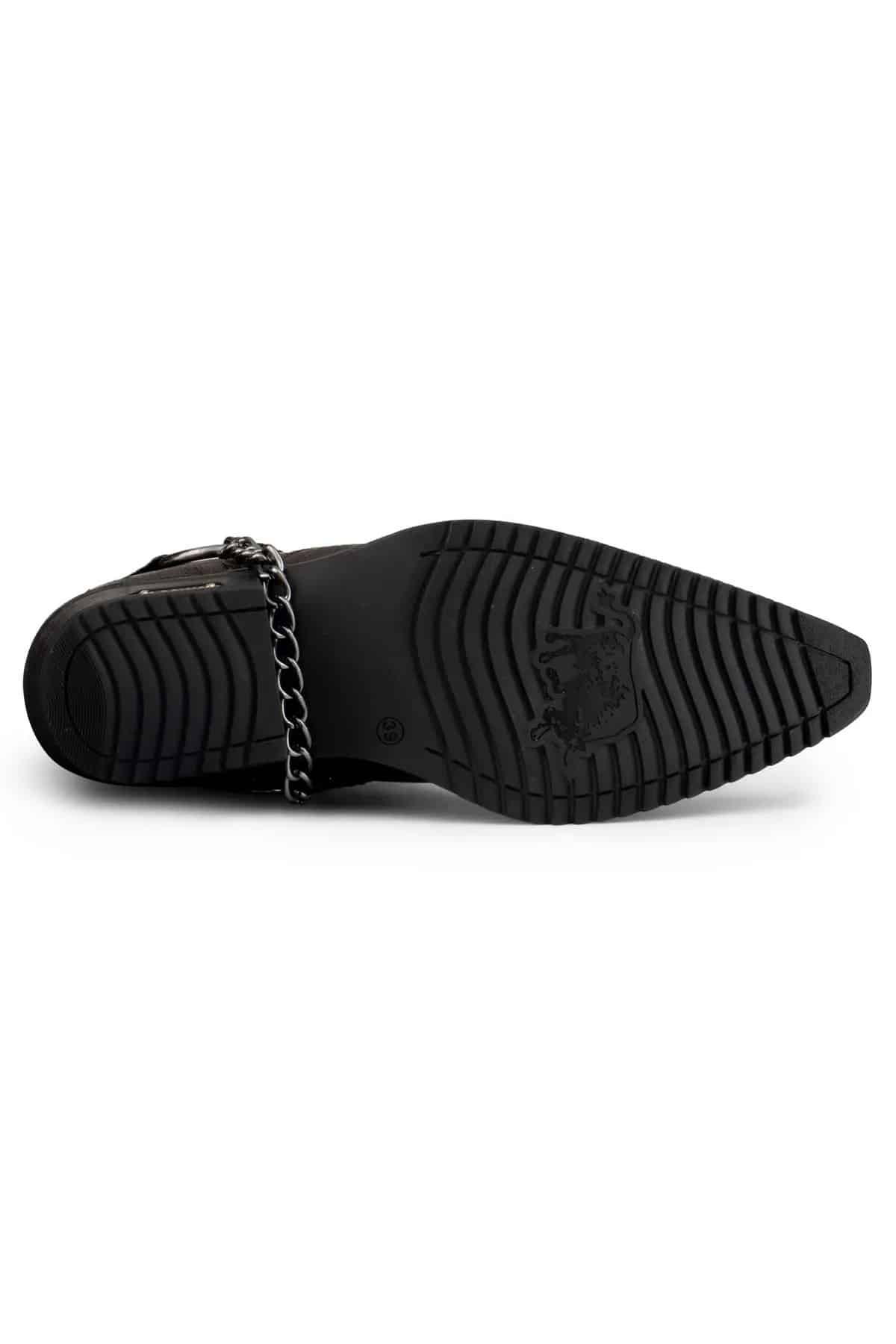 Sapatos de montaria masculinos em couro legítimo com corrente.