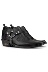 Sapatos de montaria masculinos em couro legítimo com corrente.