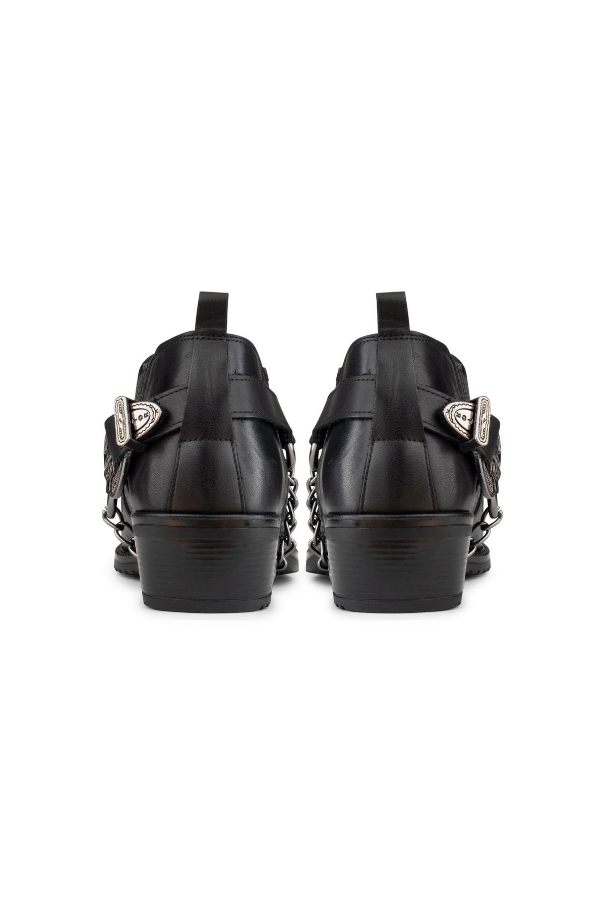 Sapatos de montaria masculinos em couro legítimo com corrente.