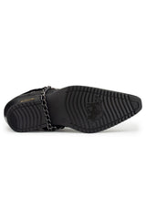 Sapatos de montaria masculinos em couro legítimo com corrente.
